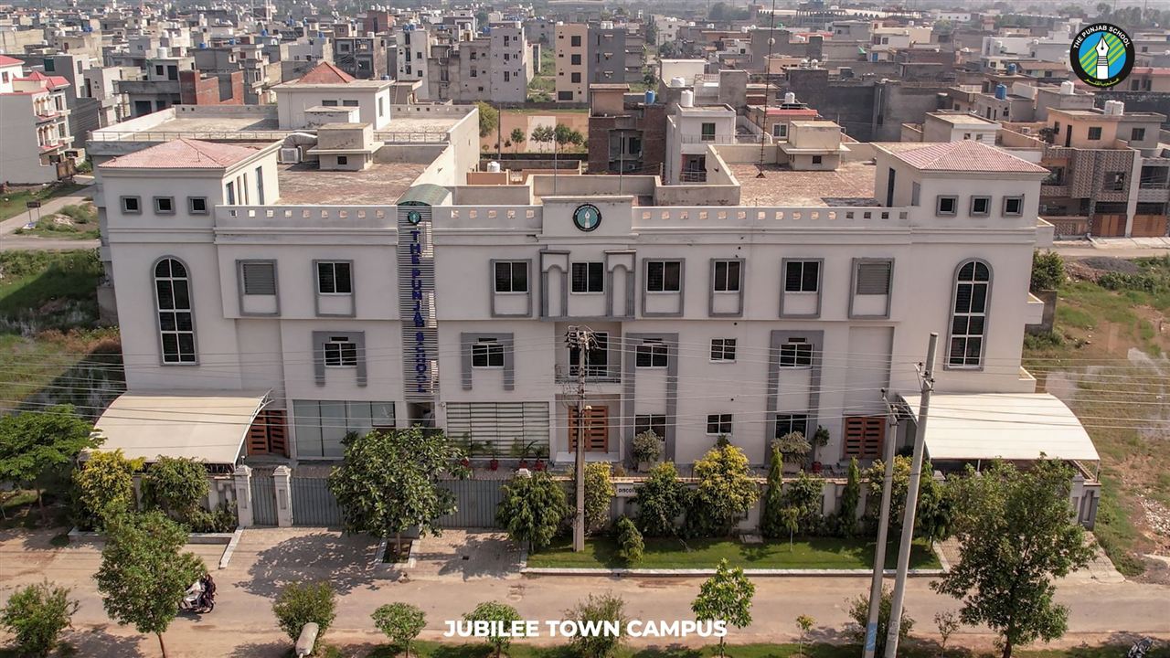 Aerial view of The Punjab School Jubilee Town Campus building